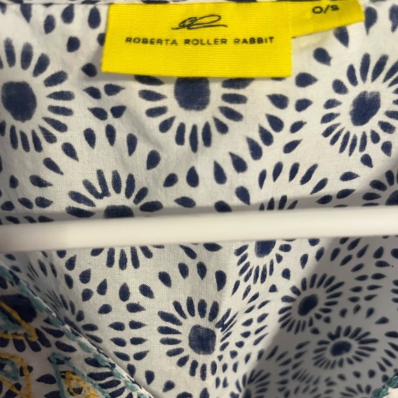 Roberta Roller Rabbit Cotton embroidered Tunic bohemian size OS small med - Picture 3 of 3